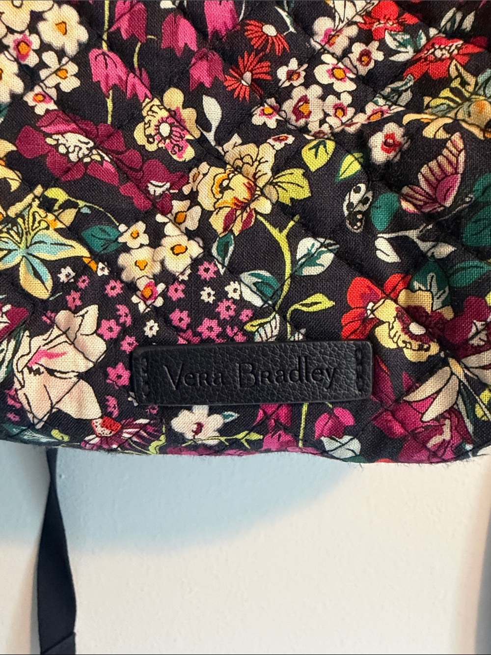 Floral Quilted Women's Backpack - Black Multi - Picture 2 of 6